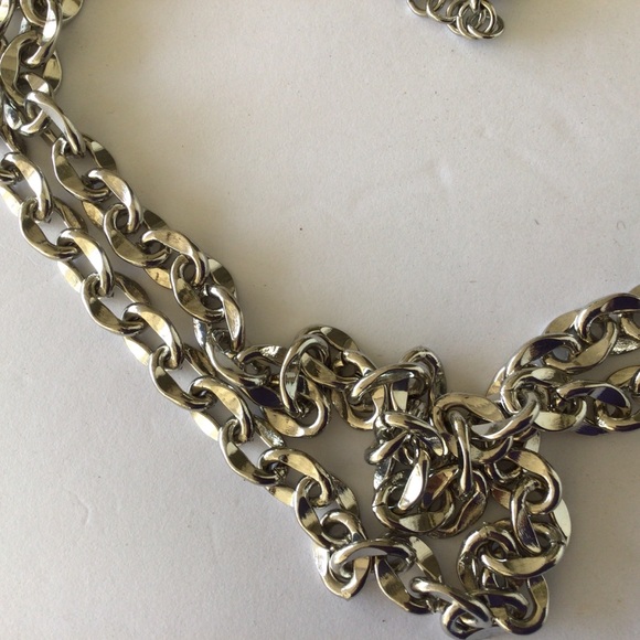 ELLEN TRACY SILVER CHUNKY METAL CHAIN BELT NWT SIZE SMALL/MEDIUM - Picture 7 of 8